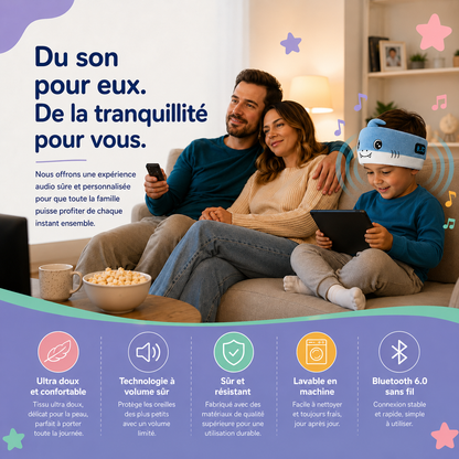 Snugsy Buds™ 2.0 – Casque Audio Bluetooth pour Enfants